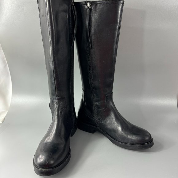 Pazolini Black Leather Riding Boots, Size 38 - Picture 1 of 11